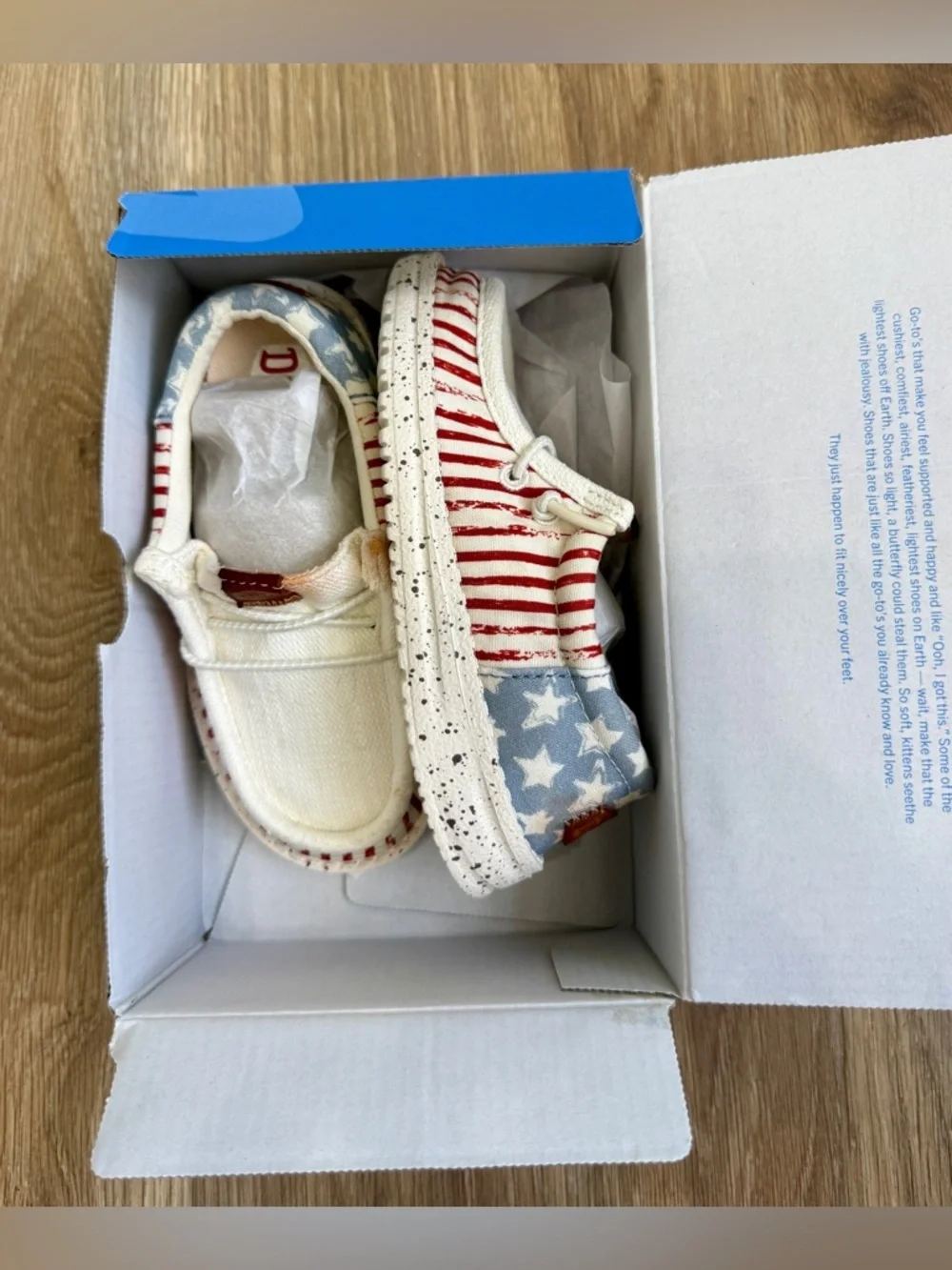 Hey Dude Wally Americana Stars & Stripes Slip On Shoes Size C10